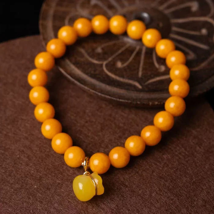 Golden Tangerine Bracelet – Amber Chalcedony Energy of Joy