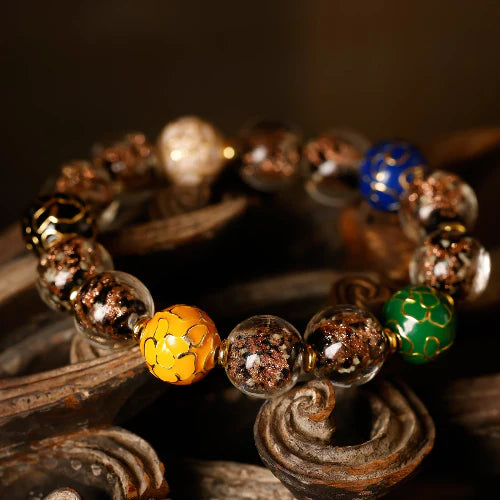 Fortune Five Colors Incense Ash Crystal Bracelet
