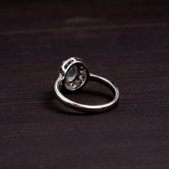 Aquamarine 925 Sterling Silver Ring – Serenity & Courage