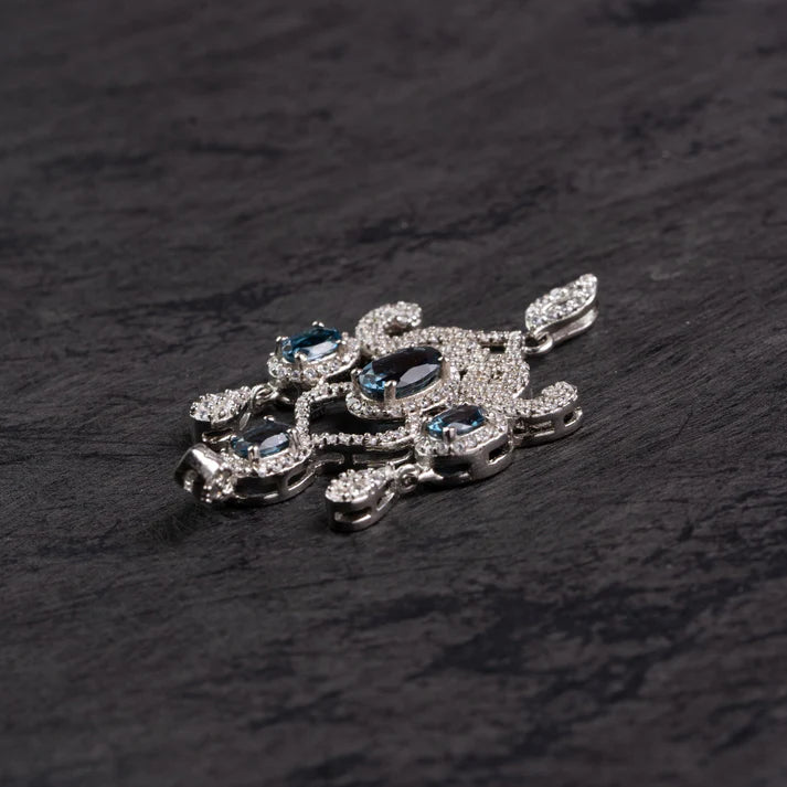 London Blue Topaz Chandelier Silver Pendant – Clarity & Communication(Pre-sale & Delivery 10 days later)