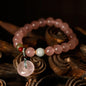 Rose Quartz Lucky Donut Charm Bracelet – Calming Energy & Good Fortune