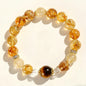 Golden Rutilated Quartz & Tiger’s Eye Bracelet with Crystal Accents – Wealth & Clarity