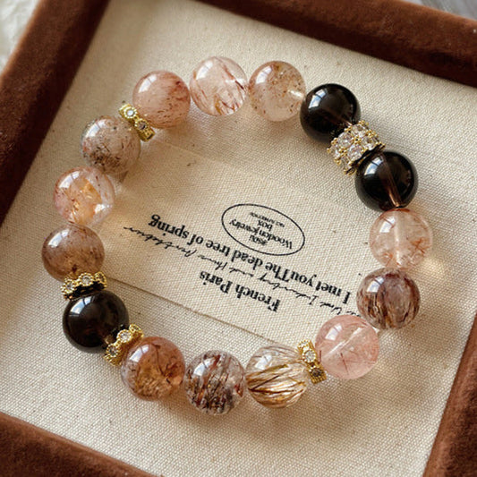 Black Gold Super Seven & Smoky Quartz Bracelet – Women’s Strength & Prosperity Talisman
