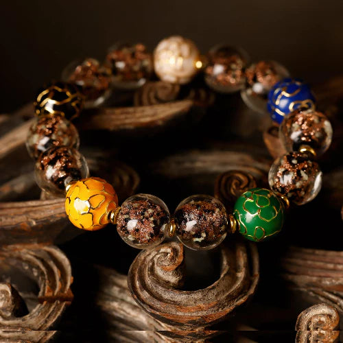 Fortune Five Colors Incense Ash Crystal Bracelet