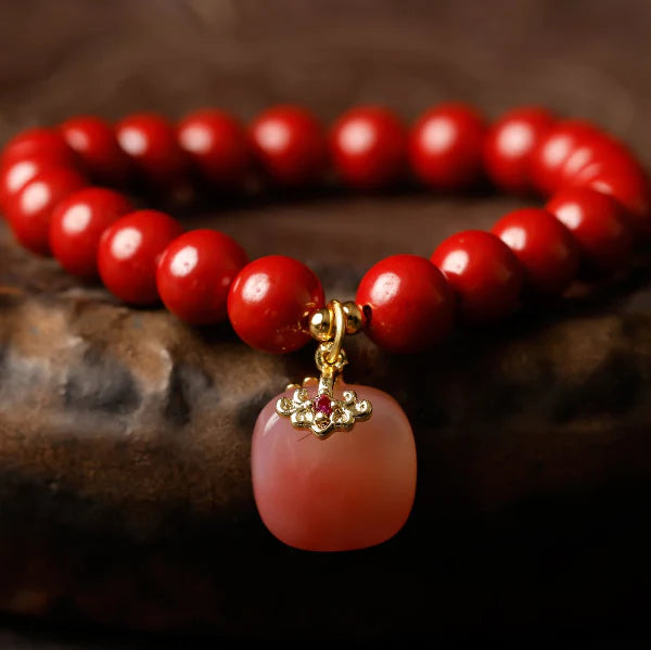 Rose Quartz & Cinnabar Love Bracele —— Attract Romance & Healing