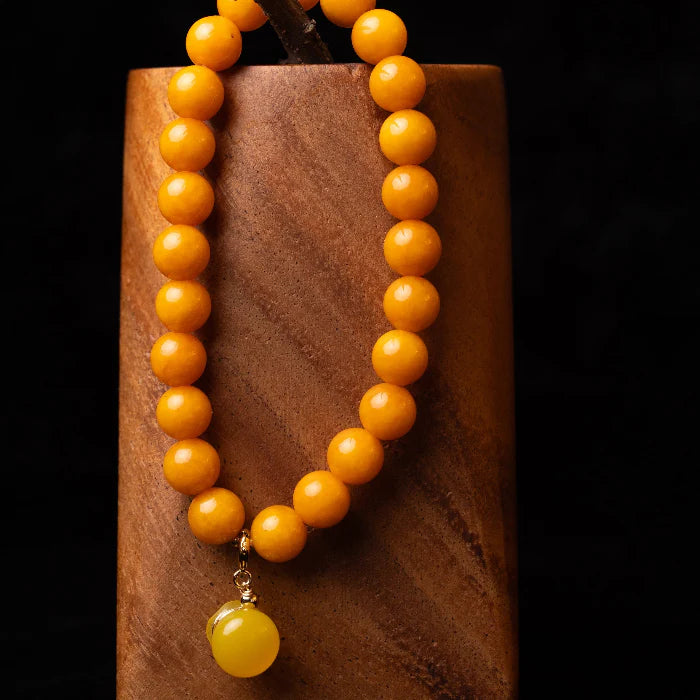 Golden Tangerine Bracelet – Amber Chalcedony Energy of Joy