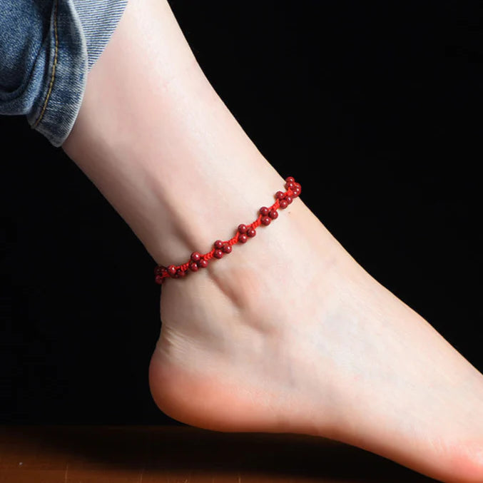 Cinnabar Red String Braided Bracelet – Adjustable Guardian Charm