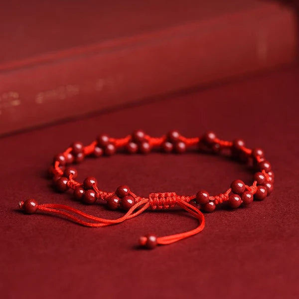 Cinnabar Red String Braided Bracelet – Adjustable Guardian Charm