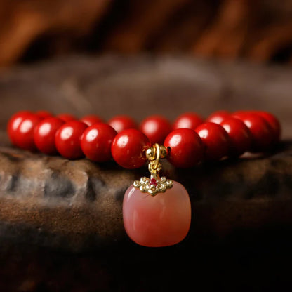 Rose Quartz & Cinnabar Love Bracele —— Attract Romance & Healing
