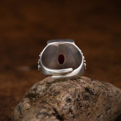Red Topaz 925 Sterling Silver Ring – Courage & Prosperity