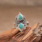 Twin Turquoise 925 Sterling Silver Ring – Protection & Calm