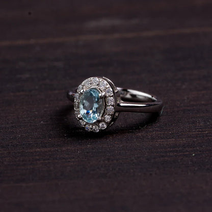 Aquamarine 925 Sterling Silver Ring – Serenity & Courage