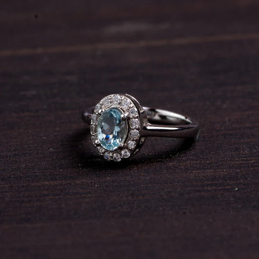 Aquamarine 925 Sterling Silver Ring – Serenity & Courage
