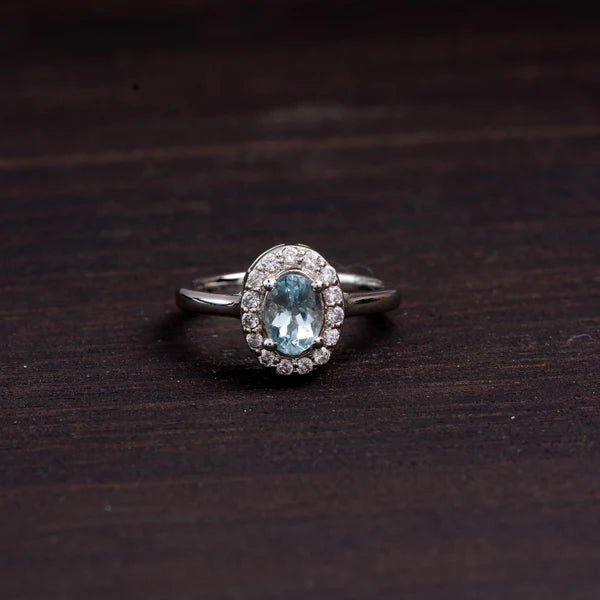 Aquamarine 925 Sterling Silver Ring – Serenity & Courage