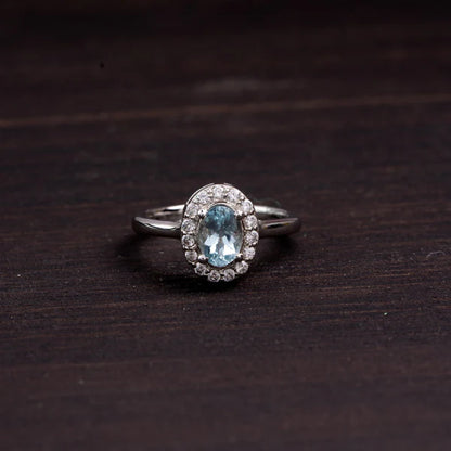 Aquamarine 925 Sterling Silver Ring – Serenity & Courage