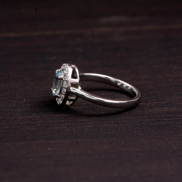 Aquamarine 925 Sterling Silver Ring – Serenity & Courage