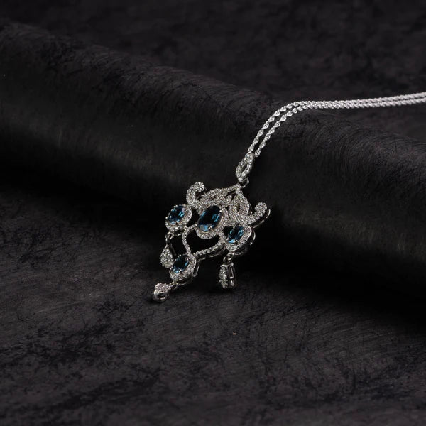 London Blue Topaz Chandelier Silver Pendant – Clarity & Communication（Pre-sale & Delivery 10 days later）