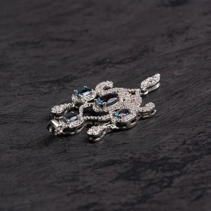 London Blue Topaz Chandelier Silver Pendant – Clarity & Communication（Pre-sale & Delivery 10 days later）