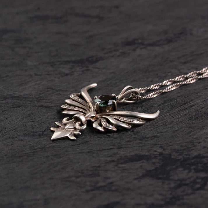 Phoenix Tourmaline Silver Pendant – Renewal & Protection（Pre-sale & Delivery 10 days later）