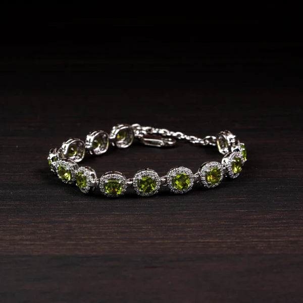 Peridot 925 Silver Bracelet – Vitality & Renewal ￼