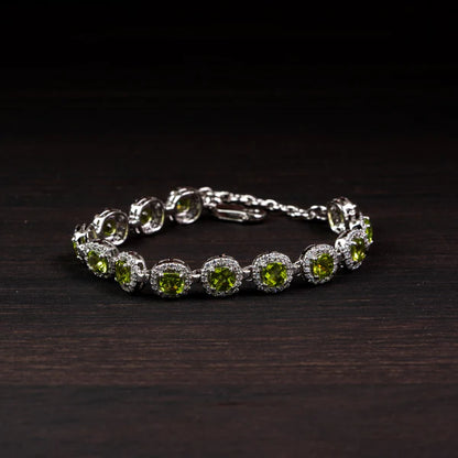 Peridot 925 Silver Bracelet – Vitality & Renewal ￼