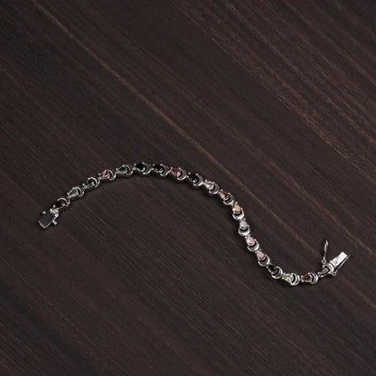 Rainbow Tourmaline 925 Sterling Silver Bracelet – Joy & Balance