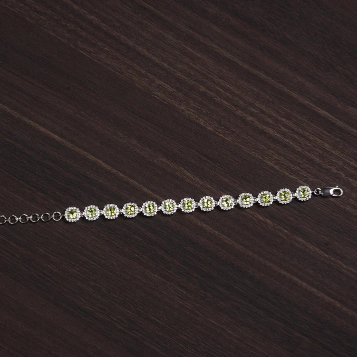Peridot 925 Silver Bracelet – Vitality & Renewal ￼