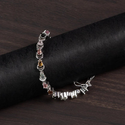 Rainbow Tourmaline 925 Sterling Silver Bracelet – Joy & Balance