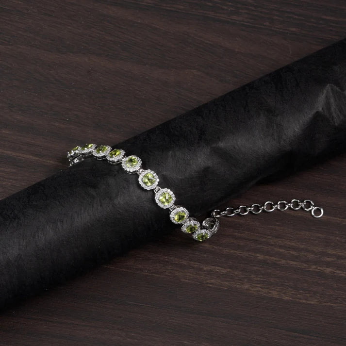 Peridot 925 Silver Bracelet – Vitality & Renewal ￼