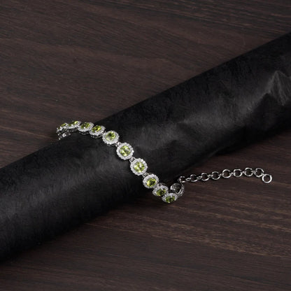 Peridot 925 Silver Bracelet – Vitality & Renewal ￼