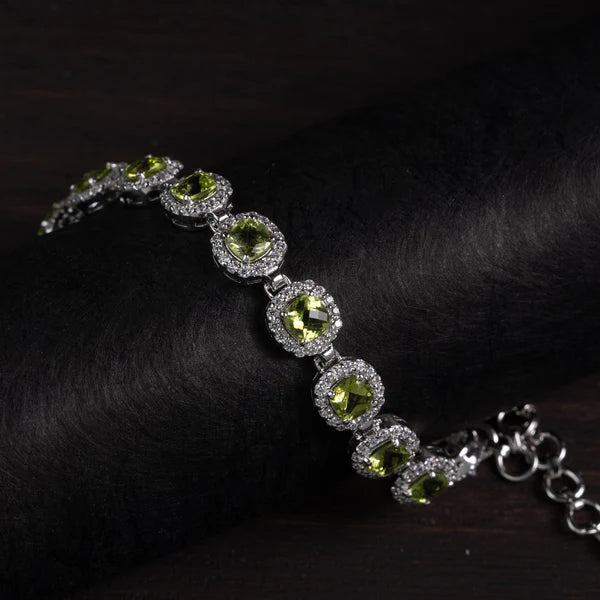 Peridot 925 Silver Bracelet – Vitality & Renewal ￼