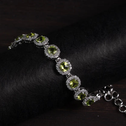 Peridot 925 Silver Bracelet – Vitality & Renewal ￼