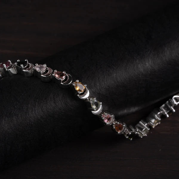 Rainbow Tourmaline 925 Sterling Silver Bracelet – Joy & Balance