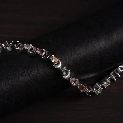 Rainbow Tourmaline 925 Sterling Silver Bracelet – Joy & Balance