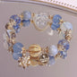 Blue Crystal & Gold Snowflake Charm Bracelet