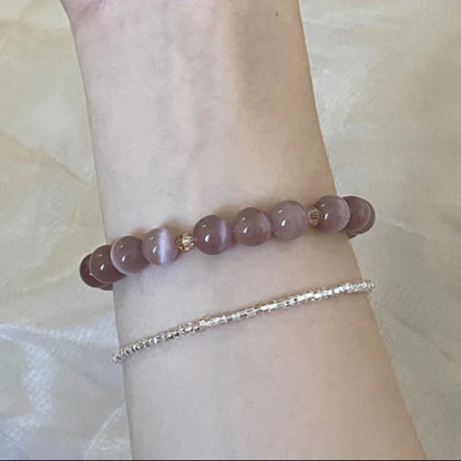 Lavender Cat’s Eye Crystal Bracelet