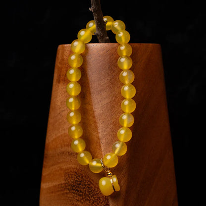 Golden Fortune Bracelet – Amber Chalcedony Prosper Charm