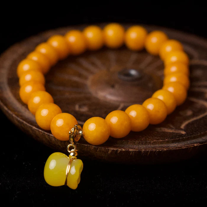 Golden Tangerine Bracelet – Amber Chalcedony Energy of Joy
