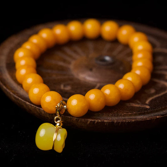 Golden Tangerine Bracelet – Amber Chalcedony Energy of Joy