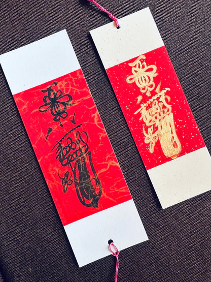 Prosperity & Protection Talisman Bookmarks – Red & Gold Handcrafted Charms